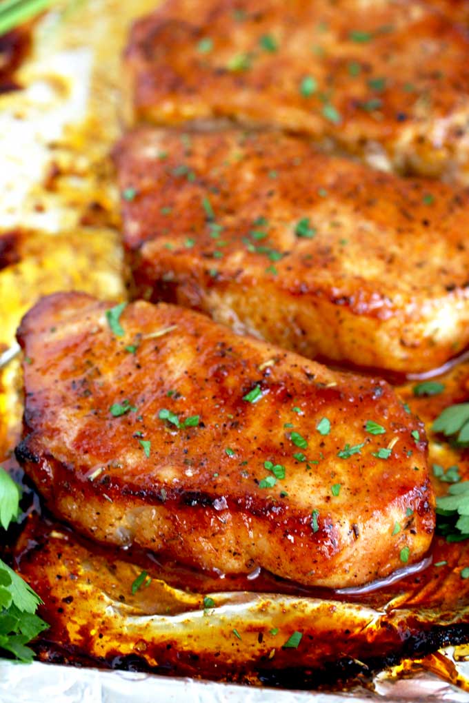 recipe for oven baked boneless pork chops with aso sauce